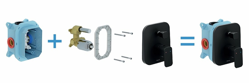 Смеситель скрытого монтажа Ravak 10° TD F 065.20 черный X070158