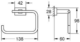 Держатель для туалетной бумаги без крышки GROHE Essentials Cube хром 40507001