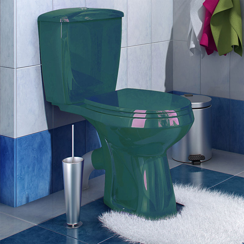 Унитаз-компакт Santek Элисса Стандарт косой выпуск нижний подвод зеленый 43325110202