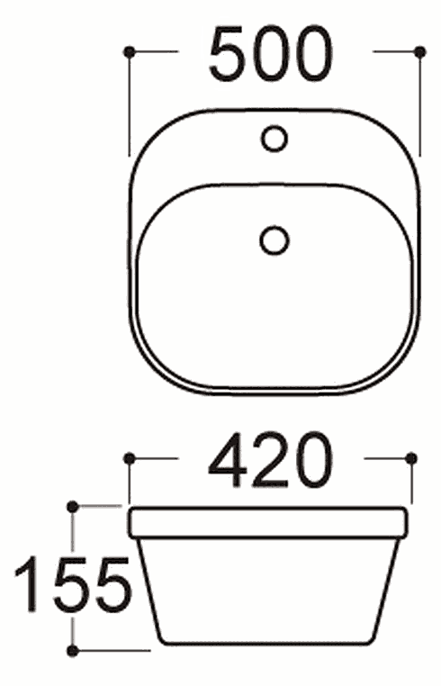 Раковина накладная Aquatek Амадео 500x420x150 мм AQ5042-00