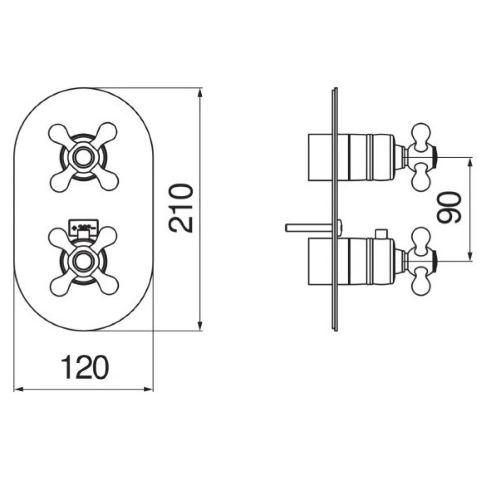 Смеситель термостатический Boheme Grazia на 2 потребителя внешняя часть бронза GRC5102BR