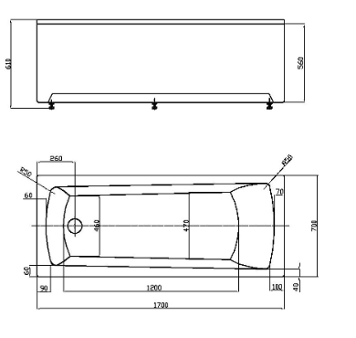 Ванна акриловая Тритон Либра 170х70 см NEW LIB170N-0000049