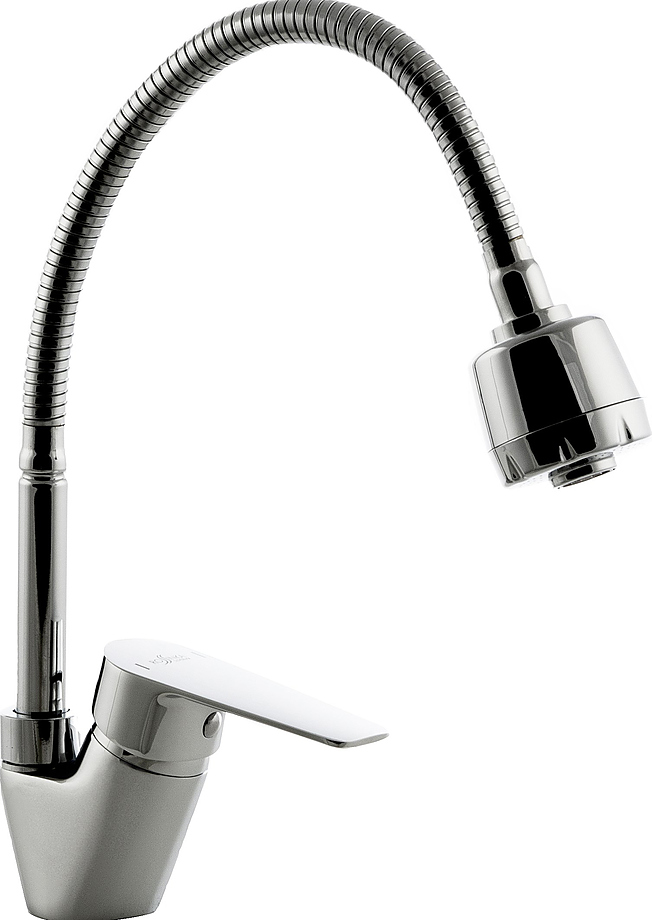 Смеситель для кухни Rossinka Silvermix S35-26 с гибким изливом хром S35-26