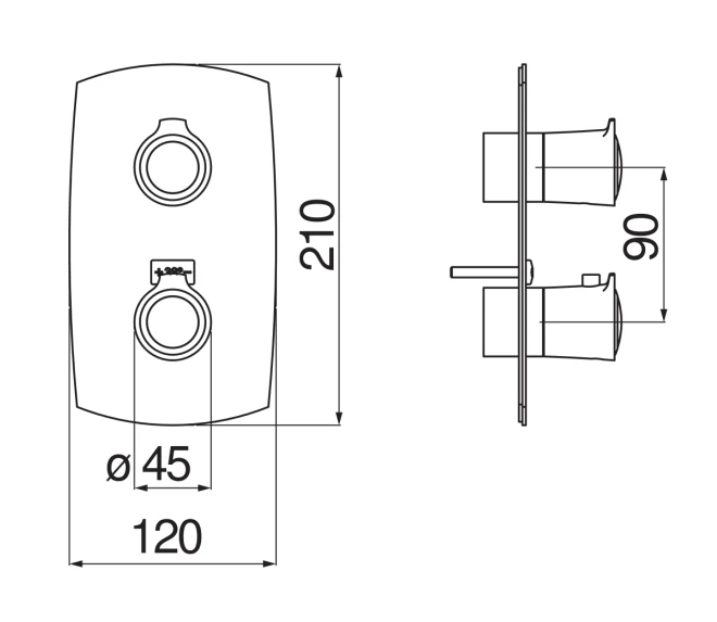 Смеситель для ванны термостатический TopZero Sofi внешняя часть золото SI98102GDP