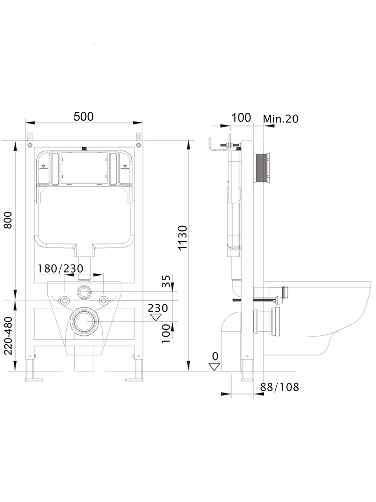 Комплект инсталляции AQUATEK ОБЕРОН WT (рама INS-0000012, унитаз AQ1363WT-00 soft-close) INS-0000012/AQ1363WT-00