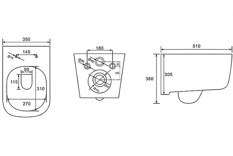 Комплект инсталляции с унитазом AQUATEK ДИВА (рама INS-0000012, унитаз AQ2012-00 soft-close) ДИВА