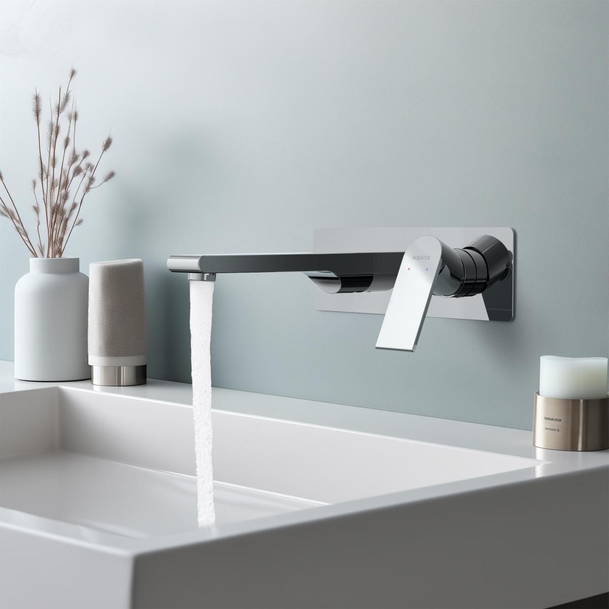 Смеситель для раковины Aquanet Лира настенный комплект со скрытой частью хром AQ1413CR