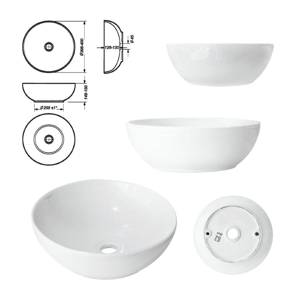 Умывальник накладной Artceram The Art Slim 40 см Белый WB.CT/Art/40-N.Slim/WHT.G/S1