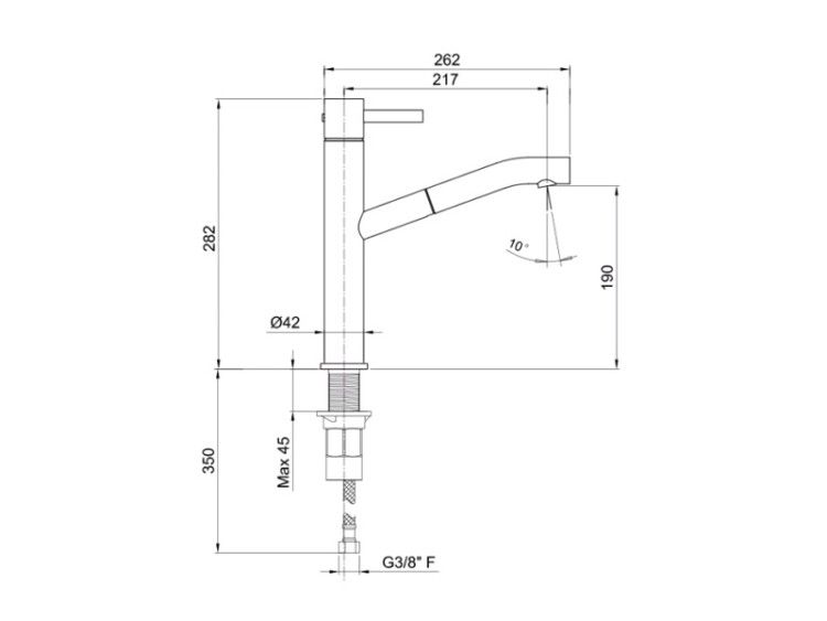 Смеситель для раковины Fantini AF/21 с выдвижным изливом, Matt Copper PVD 27P9A753F