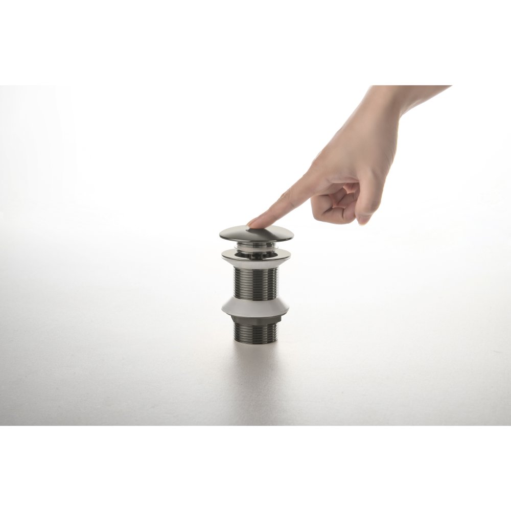 Донный клапан Aquatek Push-open без перелива оружейная сталь AQ6003BGM