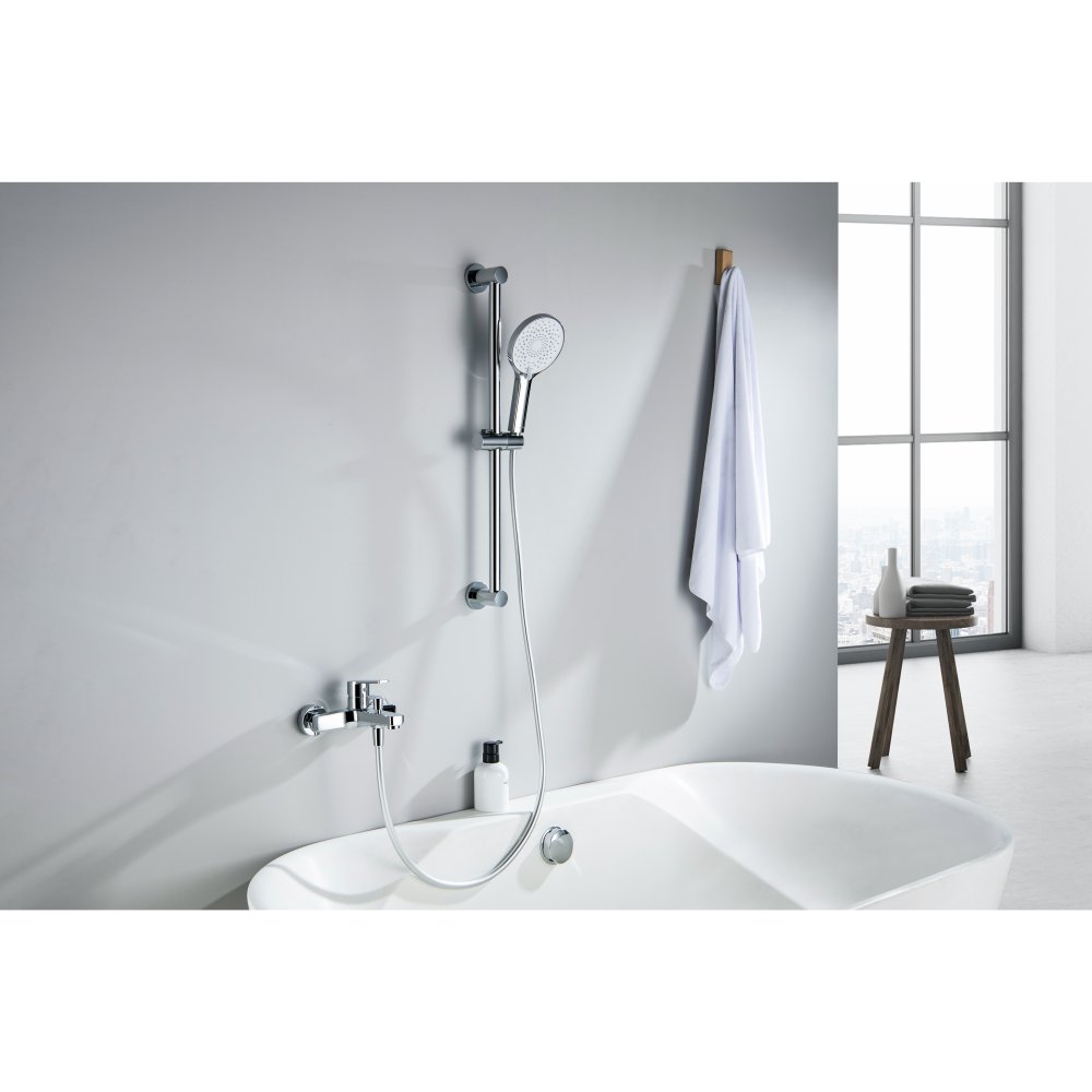 Смеситель для ванны Aquanet Лугано с душевым гарнитуром 3jet хром AQ1748CR