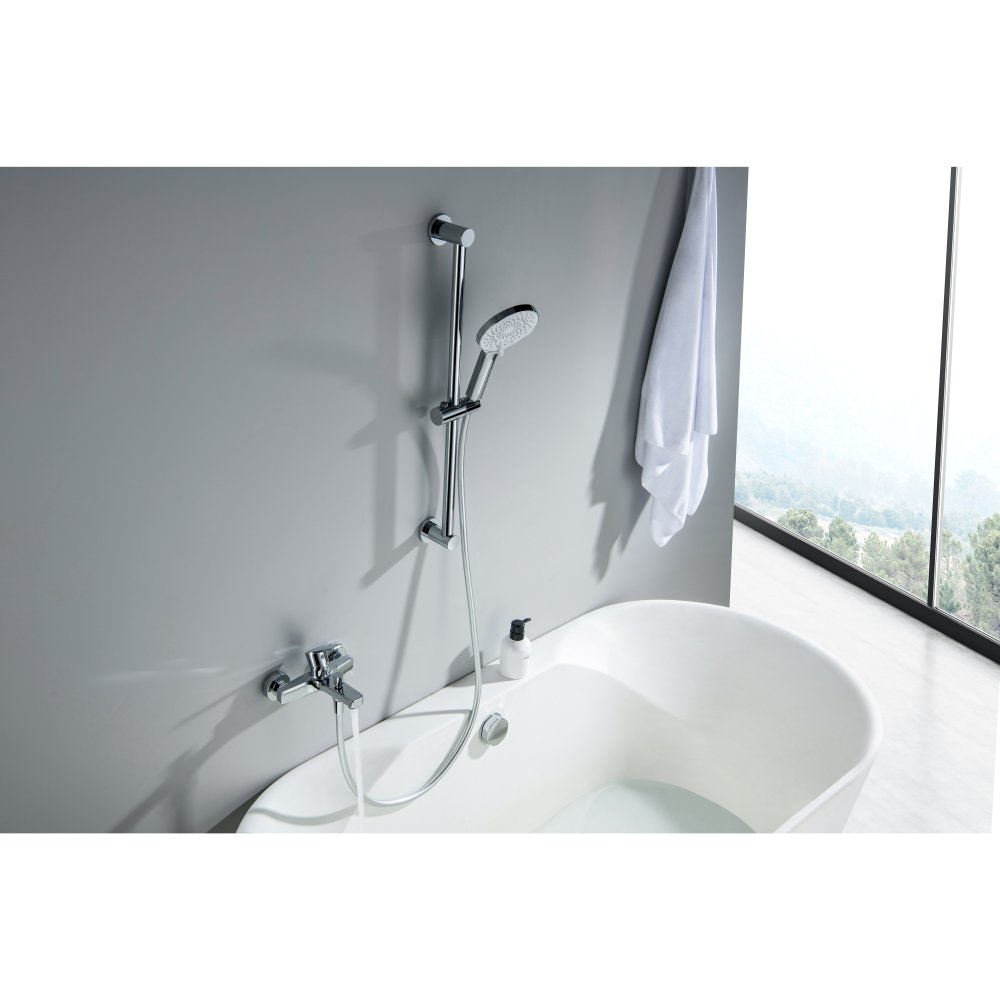 Смеситель для ванны Aquanet Лугано с душевым гарнитуром 3jet хром AQ1748CR