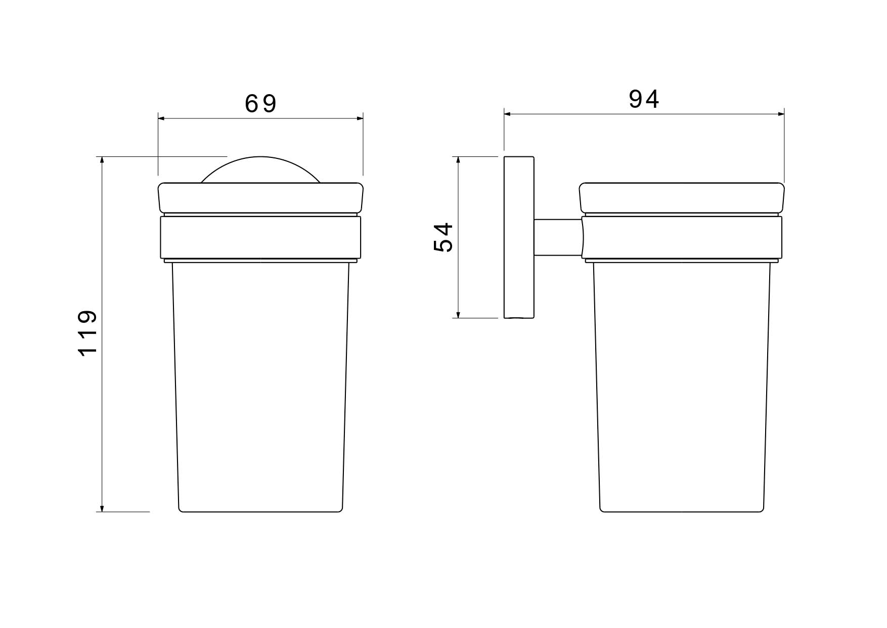 Стакан с держателем Aquanet Европа шлифованное золото AQ4104BG