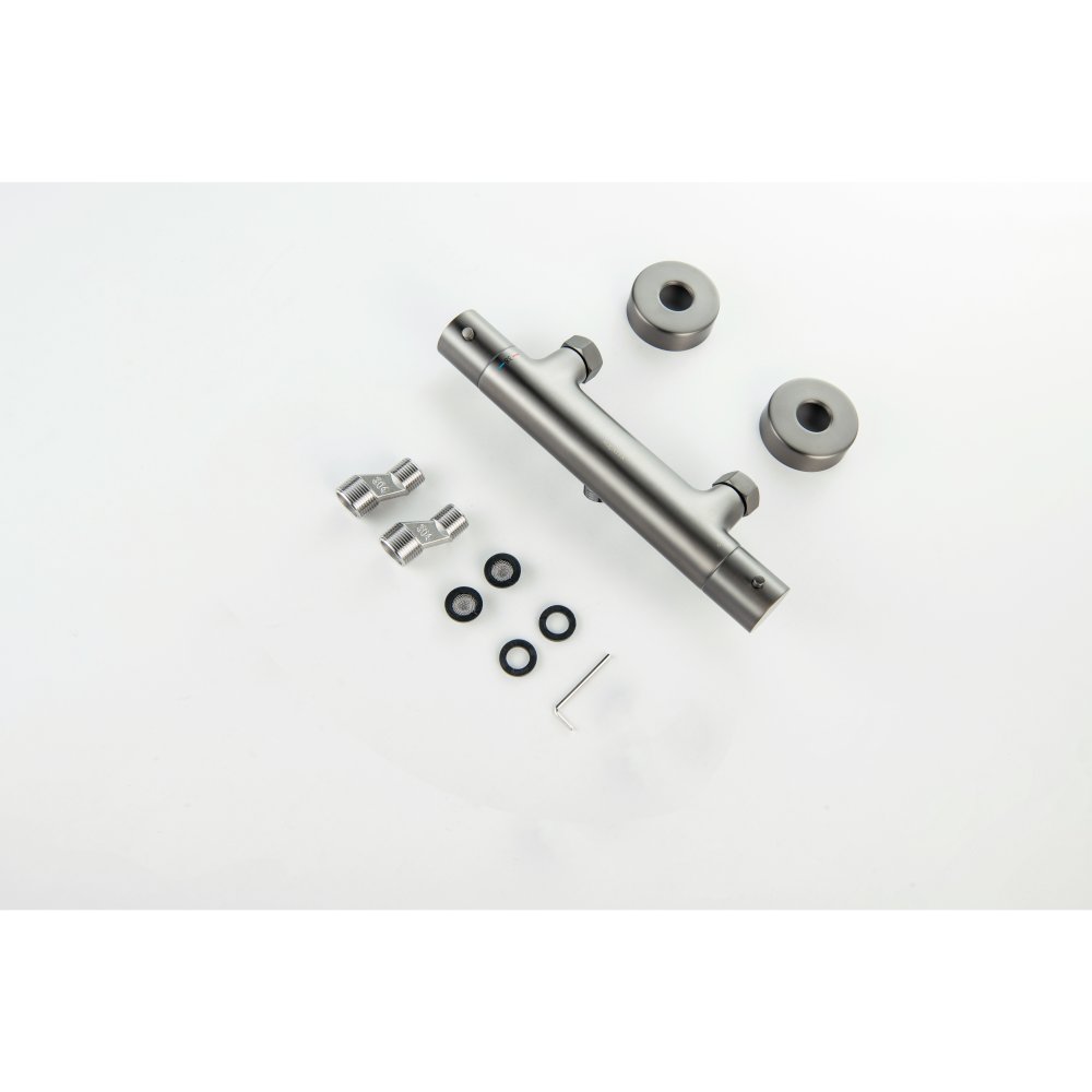 Смеситель для душа термостатический Aquanet Европа оружейная сталь AQ1363BGM