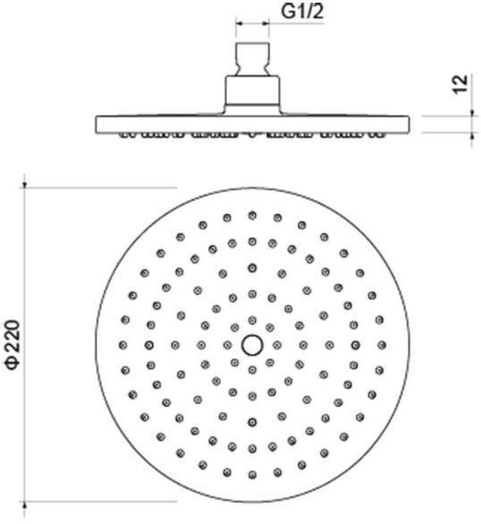 Верхний душ круглый Aquanet 220x12 мм хром AQ2086CR