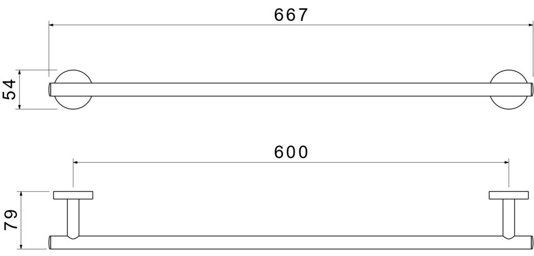 Полотенцедержатель Aquatek Оберон 600 мм хром AQ4214CR