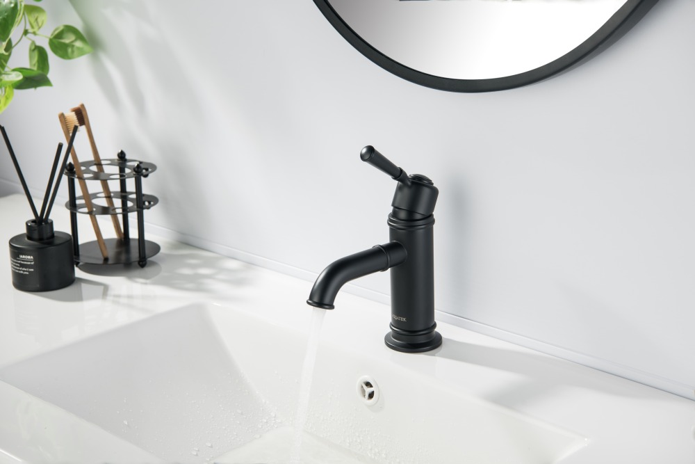 Смеситель для раковины Aquanet Классик без донного клапана матовый черный AQ1510MB