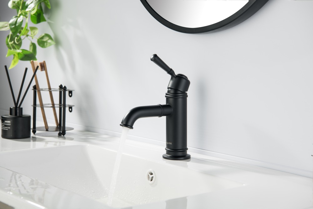 Смеситель для раковины Aquanet Классик без донного клапана матовый черный AQ1510MB