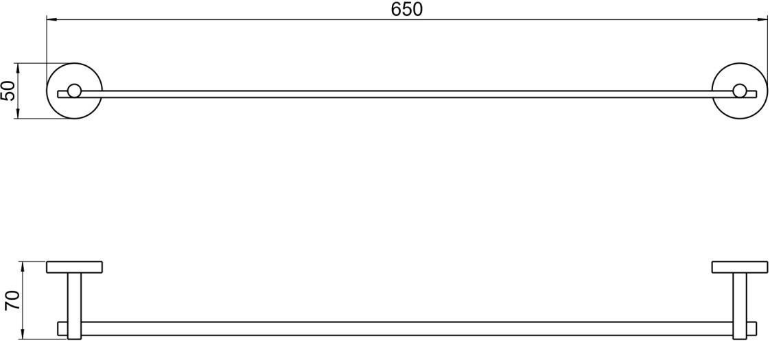Полотенцедержатель Aquanet БЕТТА 600 мм матовый черный AQ4614MB