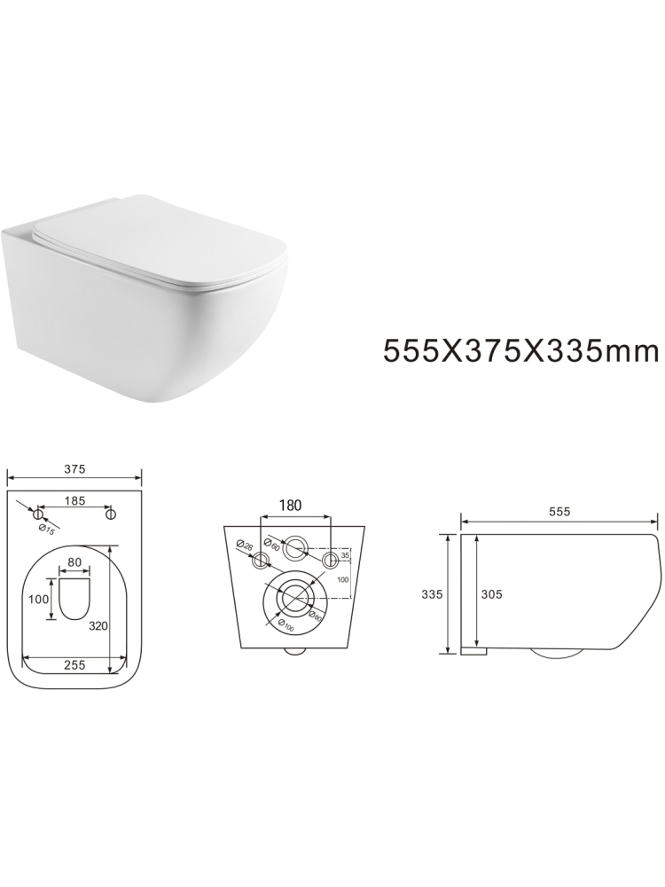 Комплект инсталляции 2 в 1 Aquatek Медея T рама Standard INS-0000012 и унитаз AQ1537T-00 МЕДЕЯ T 2в1