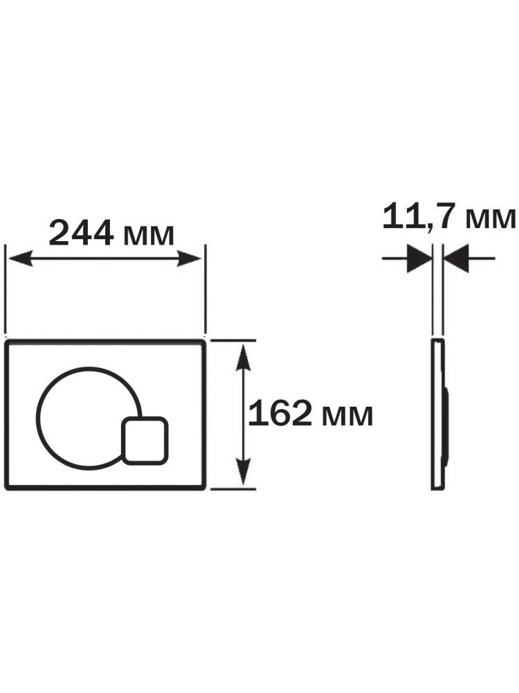 Панель смыва KDI QD Черный матовый 162x244 мм KDI-0000069