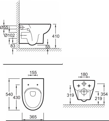 Унитаз подвесной безободковый Jacob Delafon Odeon Up 54х36.5 см E4570-00