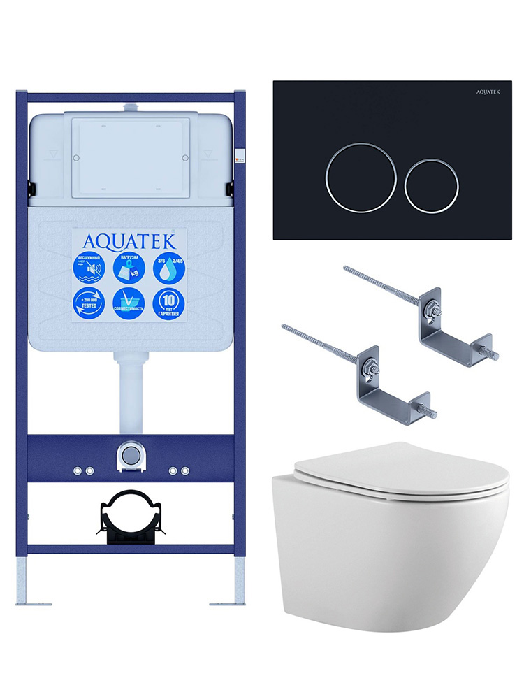 Комплект инсталляции 4 в 1 AQUATEK Европа с унитазом AQ1901-00 и клавишей KDI-0000020 SET AQUATEK ЕВРОПА-020 4в1