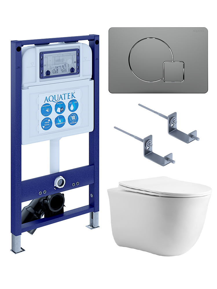 Комплект инсталляции с унитазом 4 в 1 AQUATEK КЛАССИК cm-070