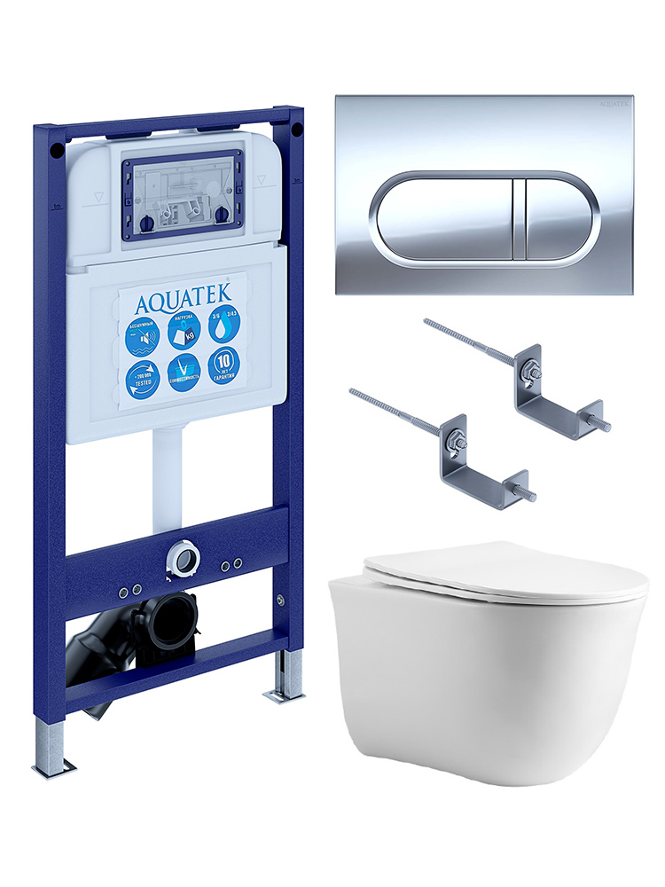 Комплект инсталляции с унитазом 4 в 1 AQUATEK КЛАССИК cm-043