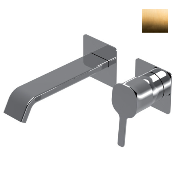 Смеситель для раковины Ritmonio Taormina настенный встраиваемый цвет Brushed Gold PR35AZ202GOX