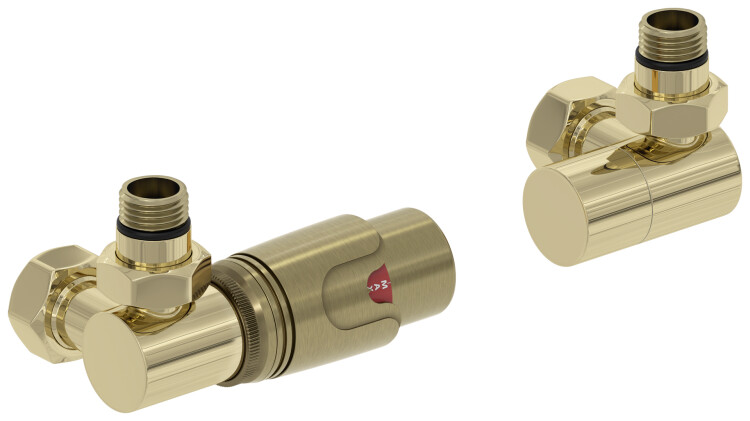 Комплект терморегуляторов Сунержа 3D автоматический левый G 1/2 x G 3/4 шампань 02014210001