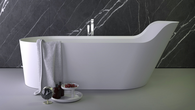 Ванна из искусственного камня отдельностоящая Knief Pearl 1820х800х700/500 мм белый матовый 060005001