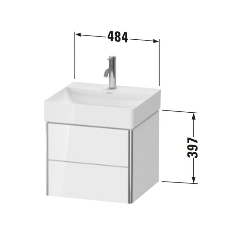 Тумба под раковину Duravit XSquare 484x460x397 мм подвесная темно-синий шелковисто-матовый XS416009898
