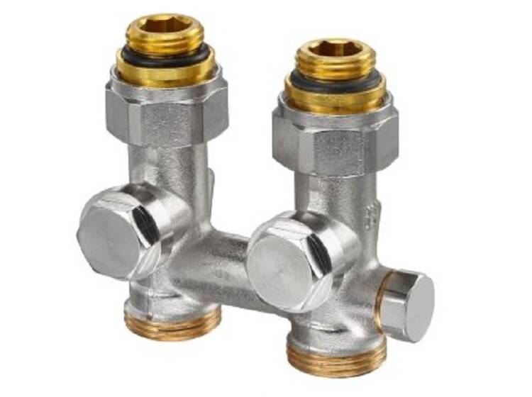 Узел нижнего подключения Oventrop Multiflex V угловой 1/2 HP x 3/4 HP 1016391