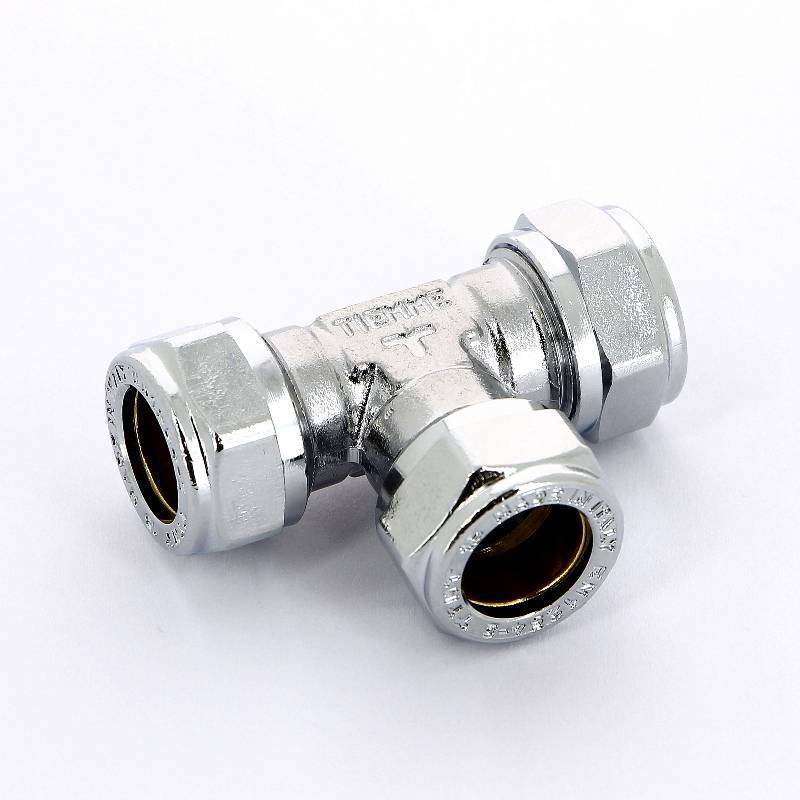 Тройник обжимной хромированный Tiemme 15 мм 1130012