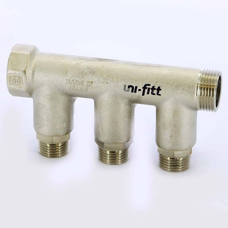 Коллектор с шаровыми кранами Uni-Fitt 3/4х1/2 3 выхода 40 мм 420N3230