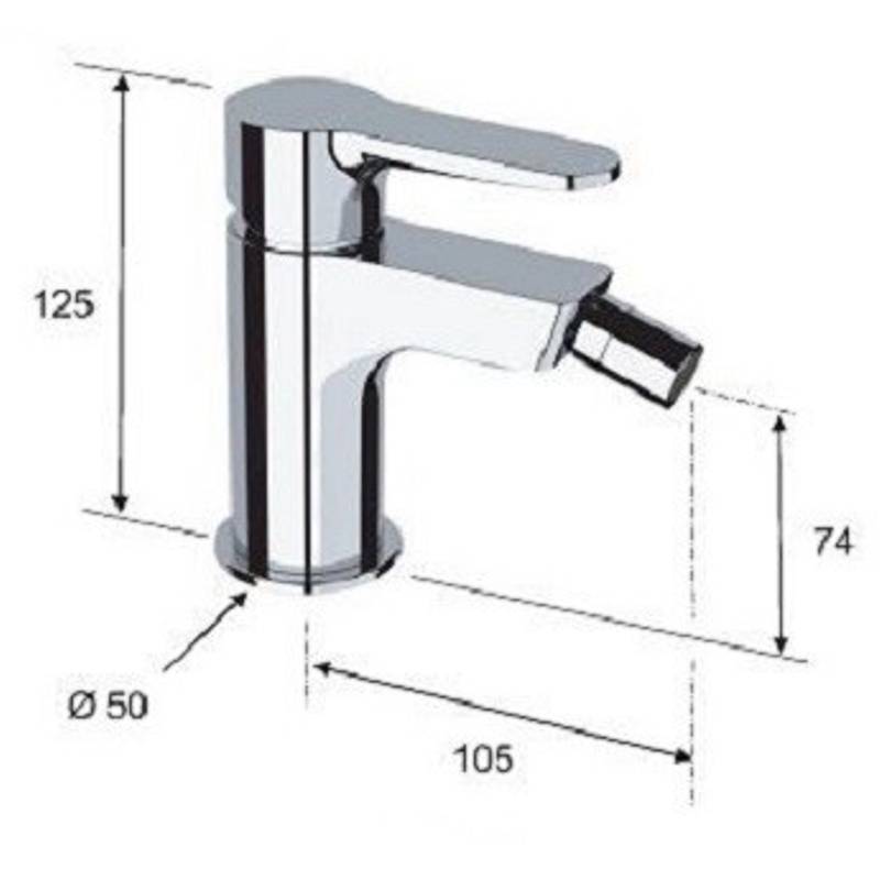 Смеситель для биде Remer Winner однорычажный хром W21