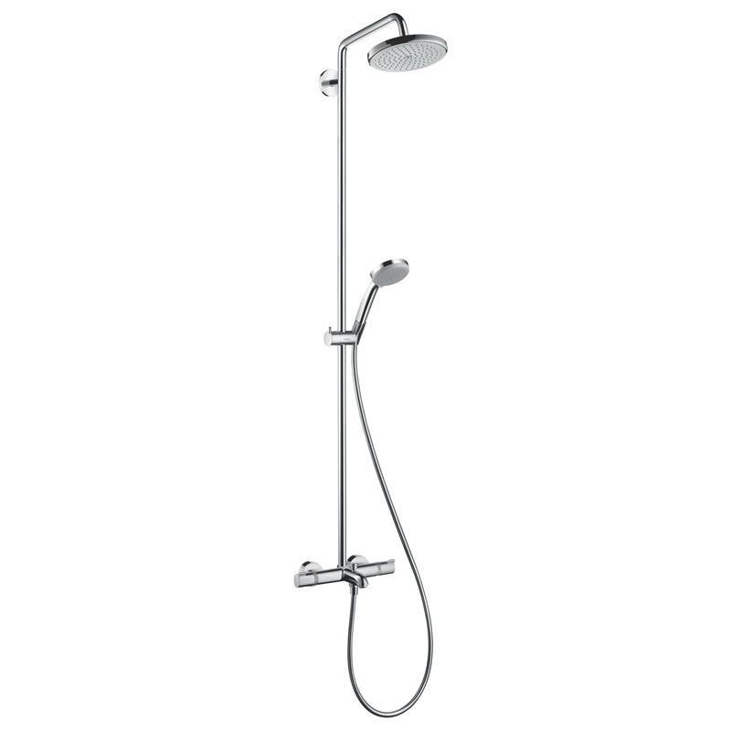 Душевая система Hansgrohe Croma 220 1jet Showerpipe с термостатом для ванны хром 27223000