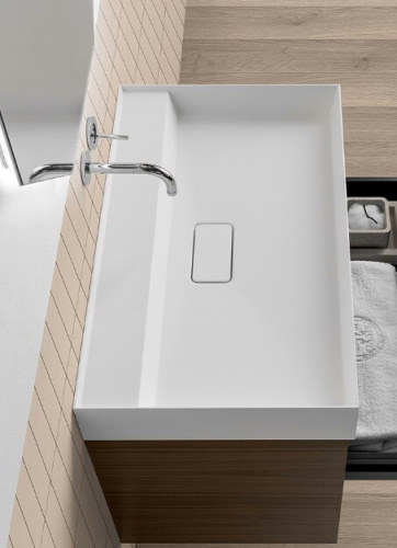 Раковина Oasis Rebel 850х515х120 мм 1 отверстие для смесителя белый матовый 0LVBMBR01200002