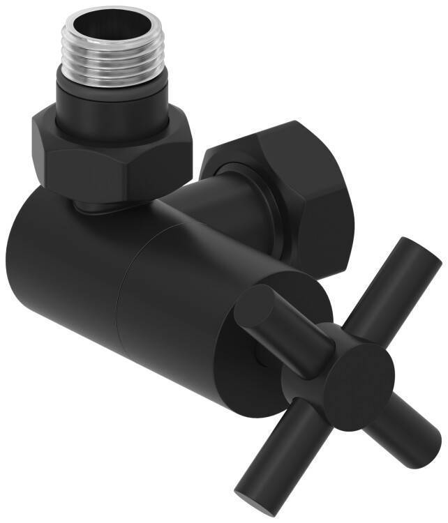 Вентиль Сунержа 3D G 1/2 x 3/4 левый крест черный матовый 3114101234