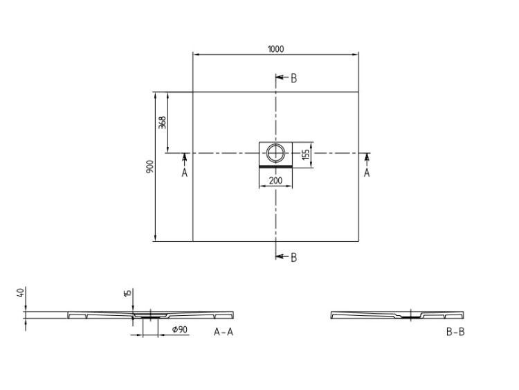 Душевой поддон Villeroy & Boch Squaro Infinity 1000x900 мм Grey UDQ1090SQI2V3S