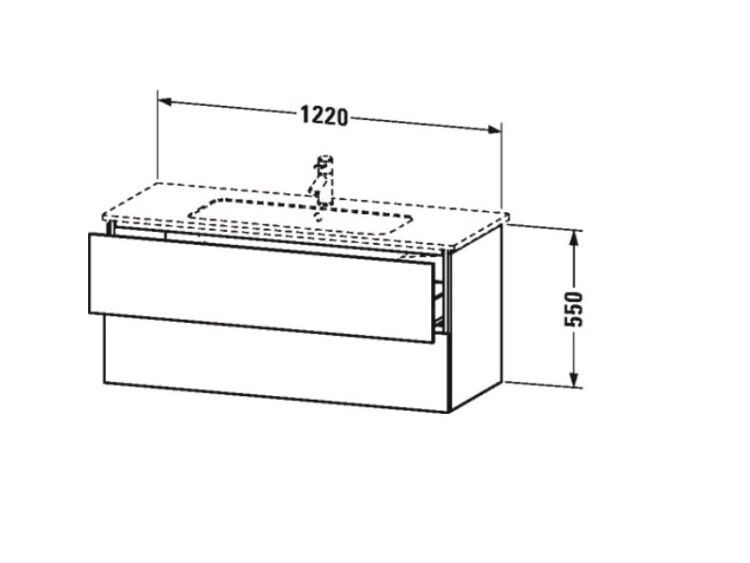 Тумба под раковину Duravit L-Cube 1220x481x550 мм подвесная белый матовый LC624301818