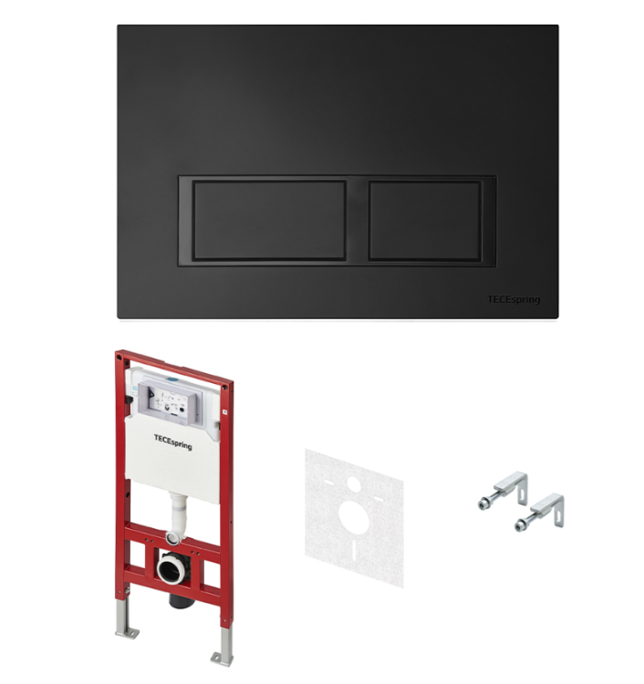 Инсталляция для унитаза TECE TeceSpring V с клавишей черный матовый 401204