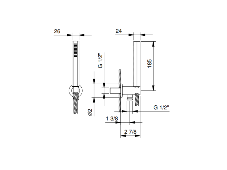 Душевой набор Fantini Venezia Matt Gun Metal PVD 29P55943