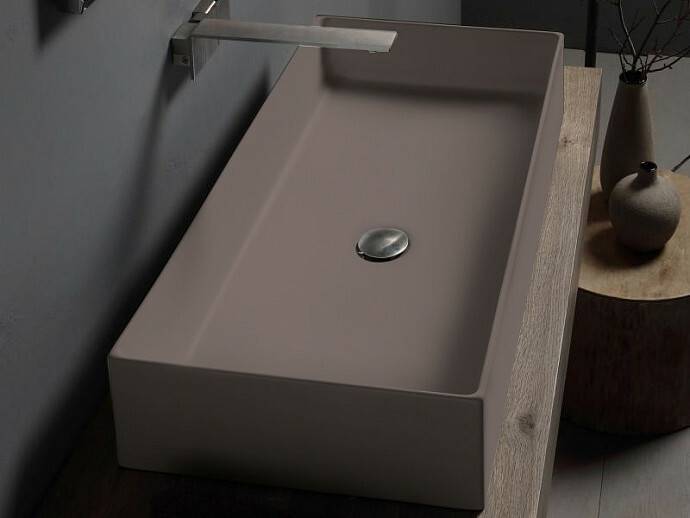 Раковина Scarabeo Teorema 2.0 800x400x140 мм без отверстия цвет Sand 510252