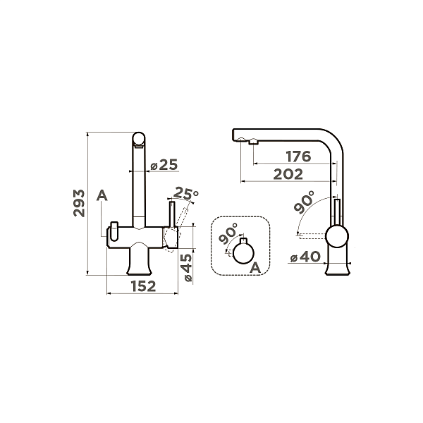 Смеситель для кухни Omoikiri Hotaru с подключением фильтра хром/ваниль 4994052