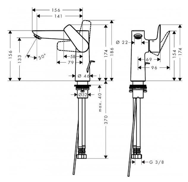 Смеситель для раковины Hansgrohe Talis E 110 шлифованная бронза 71754140