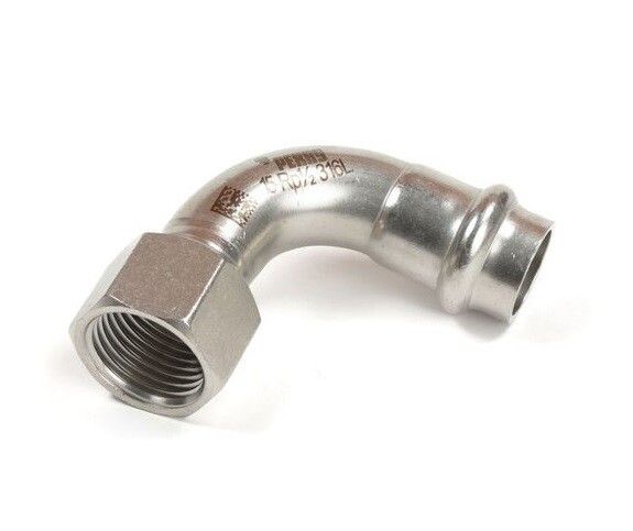 Отвод REHAU EdelPress 90° 18x1/2 В нержавеющая сталь 11909191001