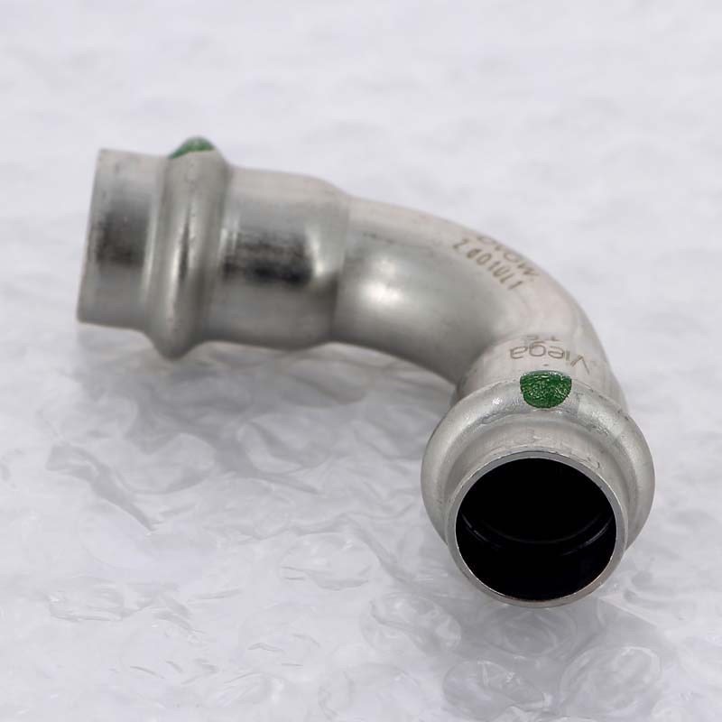 Отвод пресс 90° Viega Sanpress Inox нержавеющая сталь 15 мм 435639