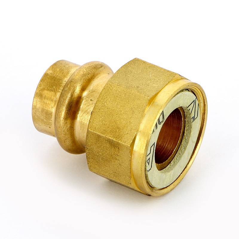 Муфта пресс IBP >B< Press 15 мм х 3/4 дюйма с накидной гайкой бронза P4355 01506000